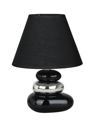 Veioza Moderna Salem Rabalux 4950 E14 40W Ceramic Textil Argintiu Negru