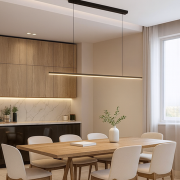 Lustra LED Negru Bar Minimalist cu Telecomanda wifi 2.4G, intensitate lumina reglabila