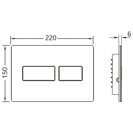 Tece Solid buton de spălare pentru WC crom lucios 9240431