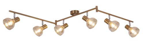 Plafoniera Spot Holly Rabalux 5553 E14 6x40w Metal Auriu Sticla Chihlimbar - imagine 2