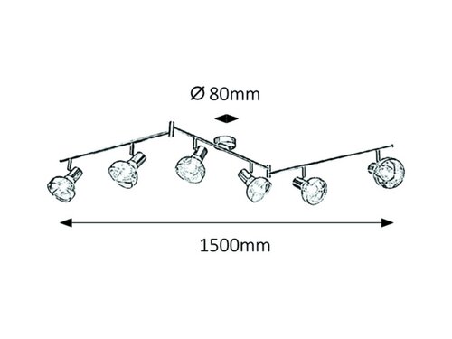 Plafoniera Spot Holly Rabalux 5553 E14 6x40w Metal Auriu Sticla Chihlimbar - imagine 3