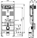 Tece Profil cadru încastrat pentru vas wc suspendat 9300303