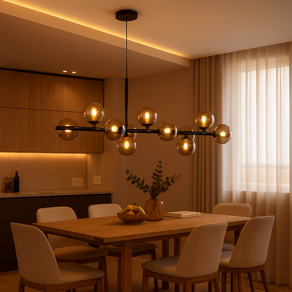 Lustra LED Mordern Glob Fumuriu G9 x 9