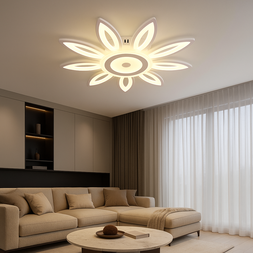 Lustra Gerbera cu Telecomanda 154W 3 functii Lumina calda/rece/neutra