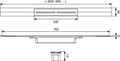 Tece Drainprofile rigolă duș 100 cm negru-crom 671001
