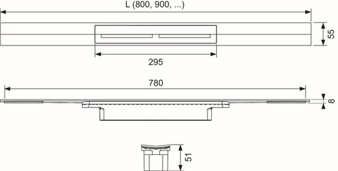 Tece Drainprofile rigolă liniară cu grătar 80 cm auriu 670802