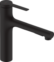 BATERIE BUCATARIE ZESIS M33 160 , CU PIPA EXTRACTIBILA 2 JETURI, NEGRU MAT