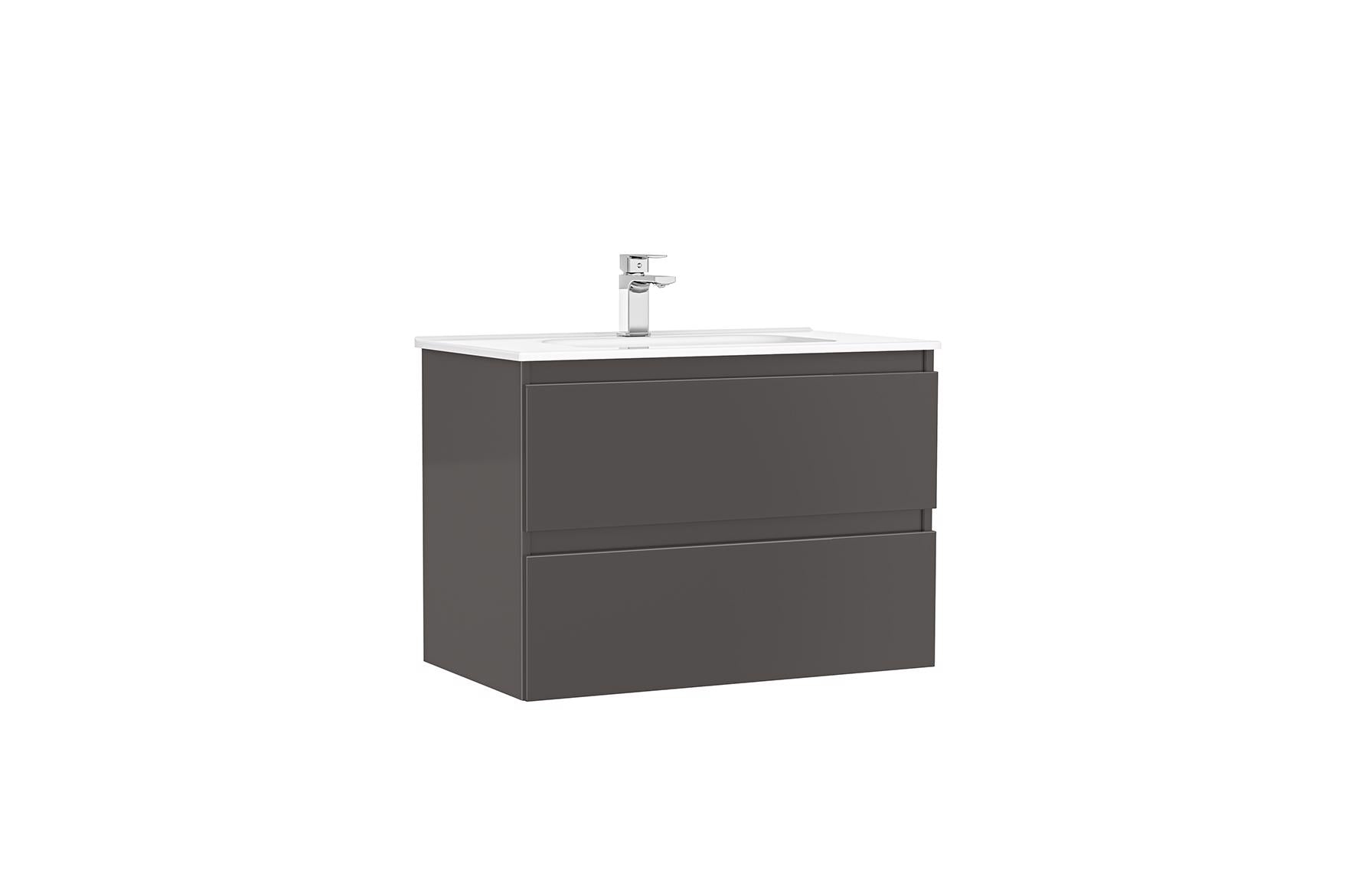 MOBILIER DAILY 80X46X56.5 ANTRACIT LUCIOS, 2 SERTARE,CU LAVOAR