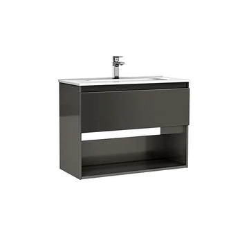 MOBILIER DAILY 80X46X56.5 ANTRACIT LUCIOS,1 SERTAR+RAFT,CU LAVOAR
