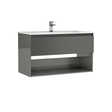 MOBILIER DAILY 100X46X56.5 ANTRACIT LUCIOS,1 SERTAR+RAFT,CU LAVOAR
