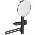 ACCESORIU COSMETIC M ALU+ , BARA 800MM, OGLINDA FIXA 320MM, POLITA 208MM, PAHAR SI SUPORT  PROSOP, SILK BLACK