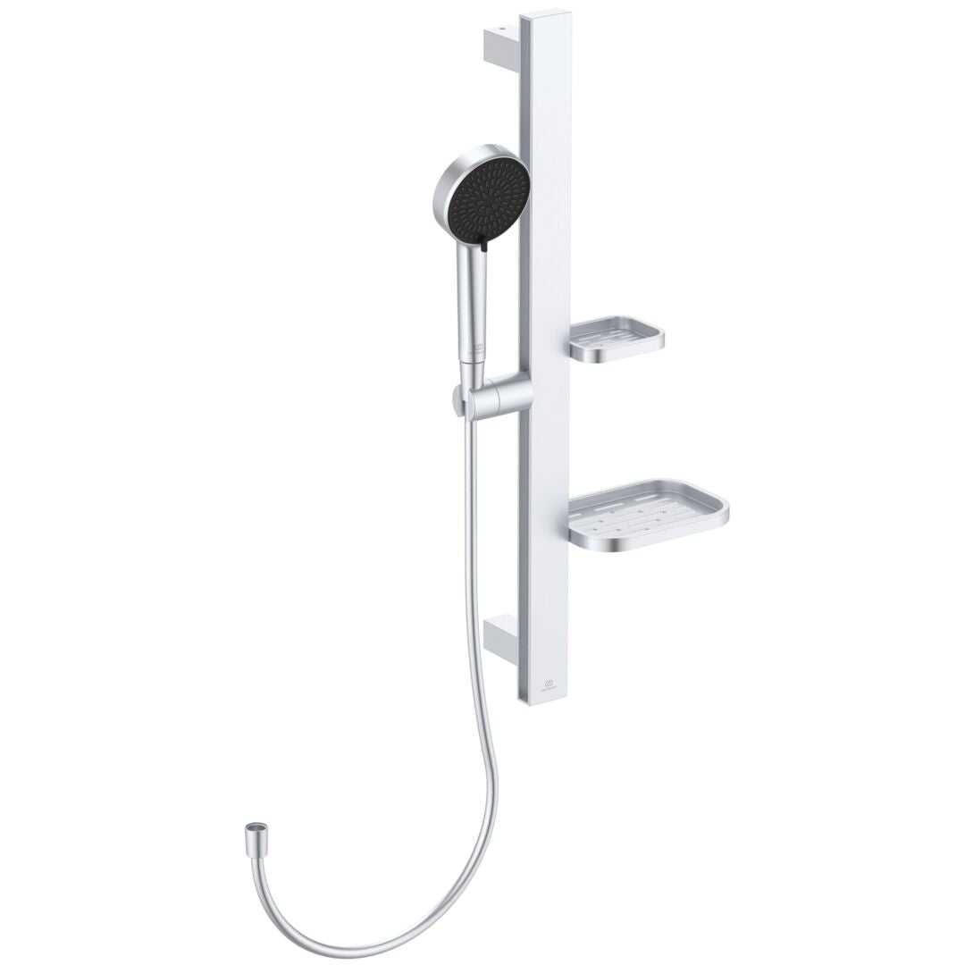 SET DUS IDEALRAIN ALU+, BARA DUS 600MM, PARA 100MM 2 JETURI, FURTUN 1750MM, SILVER