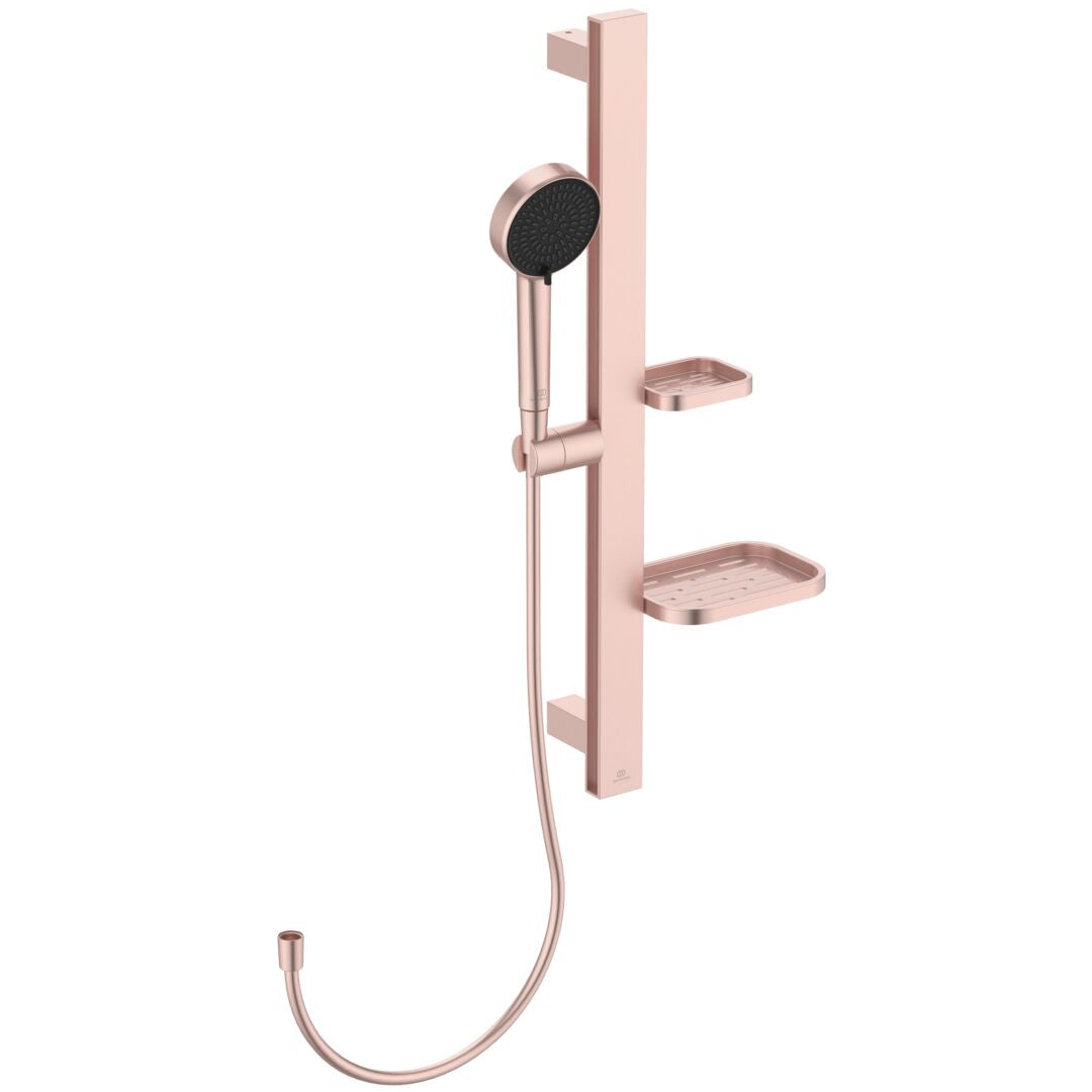 SET DUS IDEALRAIN ALU+, BARA DUS 600MM, PARA 100MM 2 JETURI, FURTUN 1750MM, ROSE