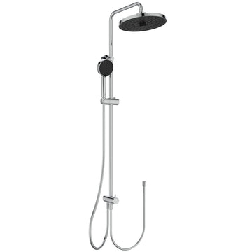 SISTEM DUS CERAFLOW 25+, CAP DUS 260 MM 2 JETURI, FURTUN 1750MM SI PARA 100MM 2 JETURI, FURTUN CONECTOR 800 MM, CROM (SE POATE CONECTA LA ORICE BATERIE DE DUS )