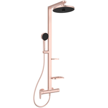 SISTEM DUS MONOCOMANDA CERAFLOW ALU+ ,CAP DUS 260 MM 2 JETURI, FURTUN 1750MM SI PARA 100MM 2 JETURI, ROSE
