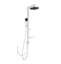 SISTEM DUS CERAFLOW ALU+, CAP DUS 260 MM 2 JETURI, FURTUN 1750MM SI PARA 100MM 2 JETURI, FURTUN CONECTOR 800 MM, SILVER (SE POATE CONECTA LA ORICE BATERIE DE DUS )