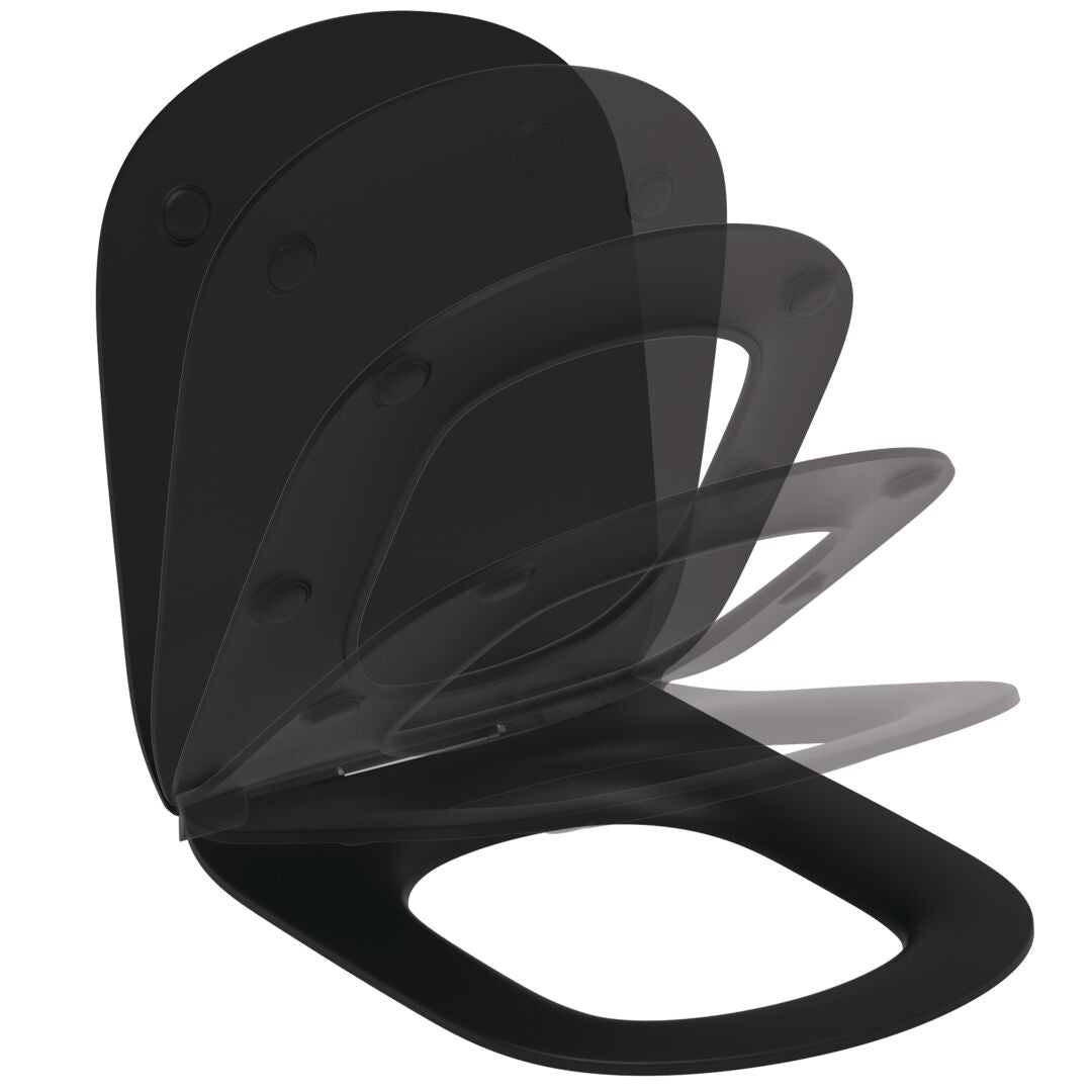 CAPAC WC TESI SLIM SOFT-CLOSE EASYFIX+, NEGRU MAT (DOAR PT T4932V3)