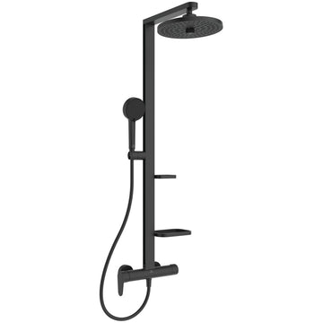 SISTEM DUS MONOCOMANDA CERAFLOW ALU+ ,CAP DUS 260 MM 2 JETURI, FURTUN 1750MM SI PARA 100MM 2 JETURI, SILK BLACK