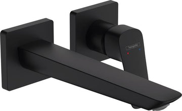 BATERIE LAVOAR LOGIS FINE CU MONTAJ PE PERETE SI PIPA 205MM, NEGRU MAT
