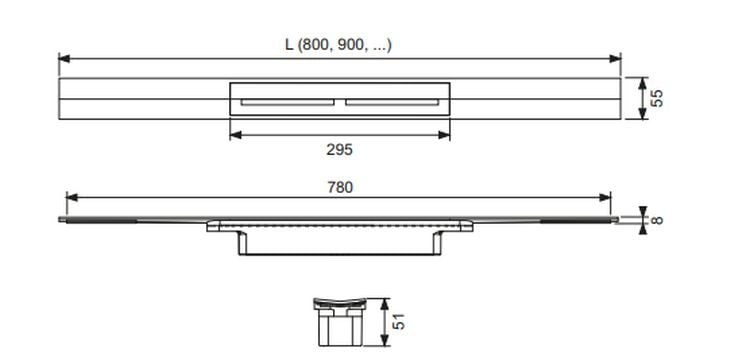 Tece Drainprofile grătar rigolă liniară 90 cm 670921