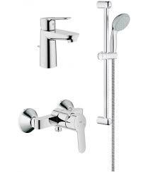 Set baterii dus GROHE BauEdge cu baterie lavoar si set dus Tempesta 110 cu bara