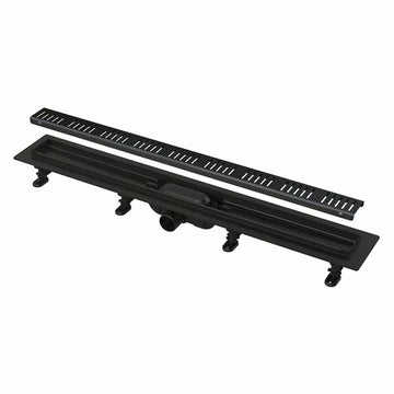 CANAL DE SCURGERE APZ10 BLACK SIMPLE CU GRATAR PERFORAT, 550MM, OTEL INOXIDABIL NEGRU MAT