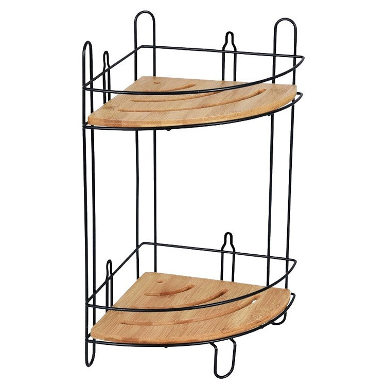 ETAJERA COLT 2 POLITE PLAIN NEGRU/BAMBUS