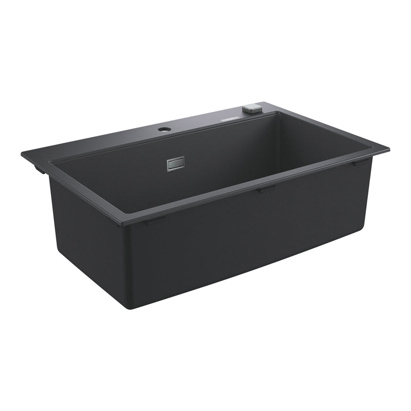 CHIUVETA BUCATARIE COMPOZIT 80-C 78X51, CU 1 CUVA, MONTAJ PE BLAT, GRANIT-BLACK