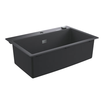 CHIUVETA BUCATARIE COMPOZIT 80-C 78X51, CU 1 CUVA, MONTAJ PE BLAT, GRANIT-BLACK