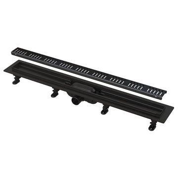 CANAL DE SCURGERE APZ10 BLACK SIMPLE CU GRATAR PERFORAT, 750MM, OTEL INOXIDABIL NEGRU MAT