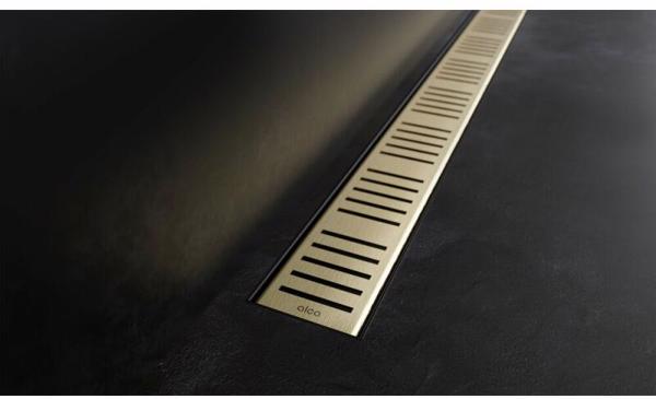 CANAL DE SCURGERE APZ10 BLACK-BRASS SIMPLE CU GRATAR PERFORAT, 550MM, ALAMA