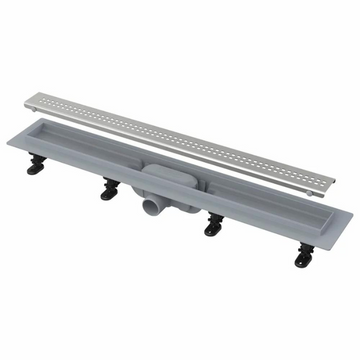 CANAL DE SCURGERE APZ10 BLACK SIMPLE CU GRATAR PERFORAT, 650MM, OTEL INOXIDABIL NEGRU MAT
