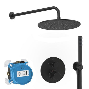SISTEM DUS INCASTRAT TERMOSTATIC CERATHERM T100 NEGRU MAT