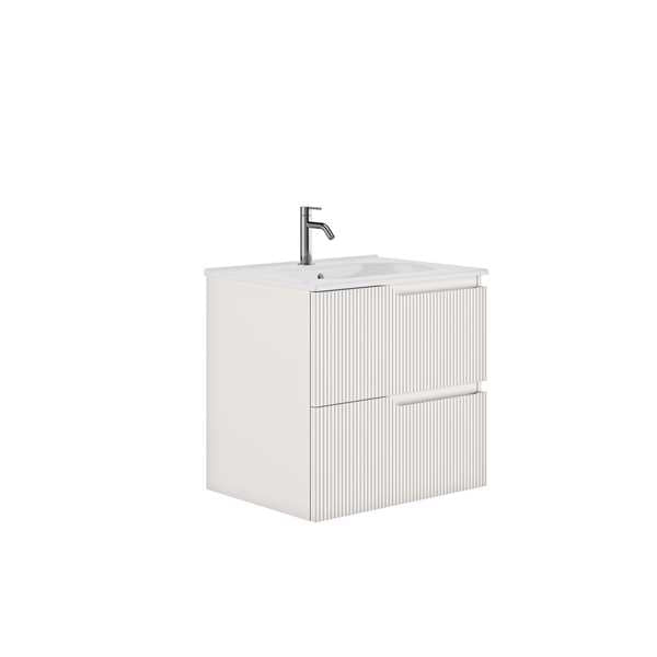 SET MOBILIER CANALETTO 59.5X46X56.5 CM CU LAVOAR LUC 61X46 CM, 2 SERTARE, MATT WHITE
