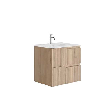 SET MOBILIER CANALETTO 59.5X46X56.5 CM CU LAVOAR LUC 61X46 CM, 2 SERTARE,BEIGE WOOD