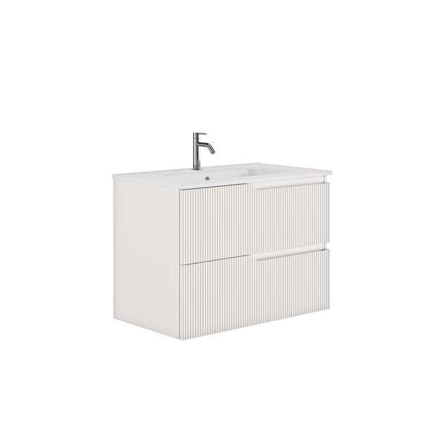 SET MOBILIER CANALETTO 79.5X46X56.5 CM CU LAVOAR LUC 81X46 CM, 2 SERTARE,MATT WHITE