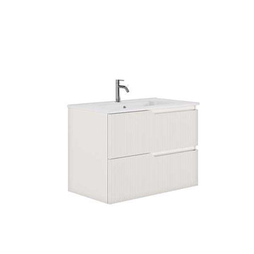 SET MOBILIER CANALETTO 79.5X46X56.5 CM CU LAVOAR LUC 81X46 CM, 2 SERTARE,MATT WHITE