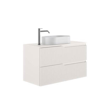 SET MOBILIER CU BLAT CANALETTO 99.5X45.4X56.5 CM, 2 SERTARE,MATT WHITE