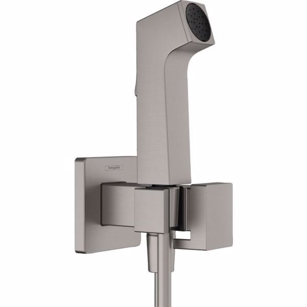 SET DUS INCASTRAT IGIENA INTIMA E CU MIXAJ, SUPORT DUS, FURTUN 1,25M, BRUSHED BLACK CHROME ( NECESITA CORP INCASTRAT 29235180)