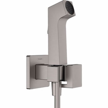 SET DUS INCASTRAT IGIENA INTIMA E CU MIXAJ, SUPORT DUS, FURTUN 1,25M, BRUSHED BLACK CHROME ( NECESITA CORP INCASTRAT 29235180)