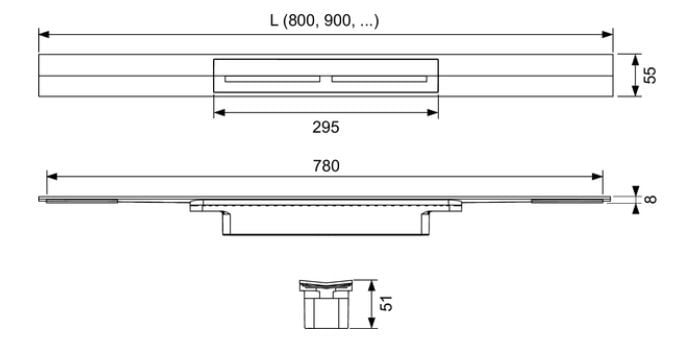 Tece Drainprofile grătar rigolă liniară 120 cm negru 671201