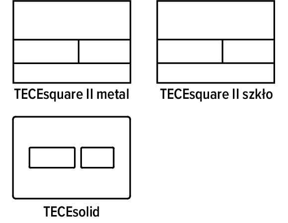 Tece Square II placă de acționare wc cu coș pentru agent de curățare 9240952