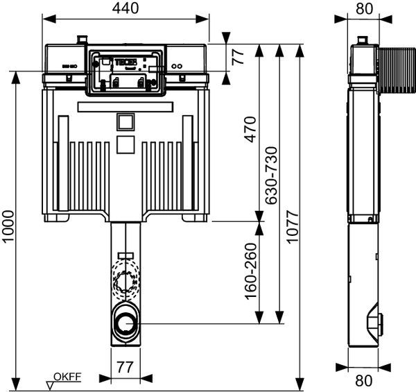 Tece Box rezervor încastrat 9370500