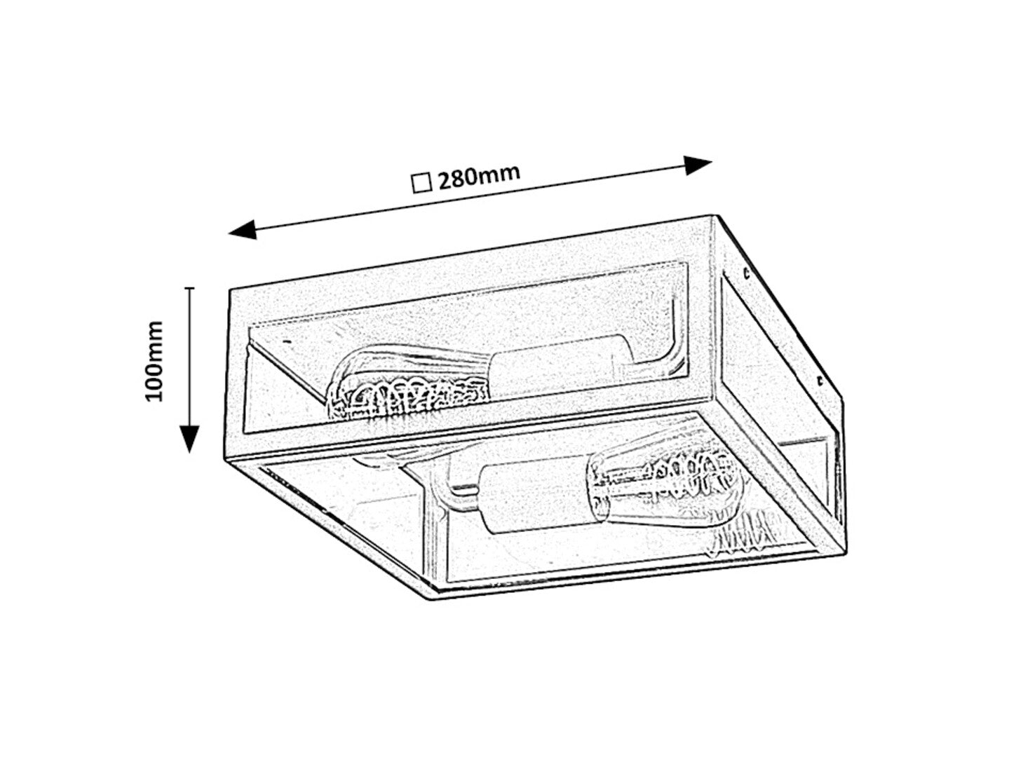 plafoniera Zaton E27 2x MAX 60, negru mat