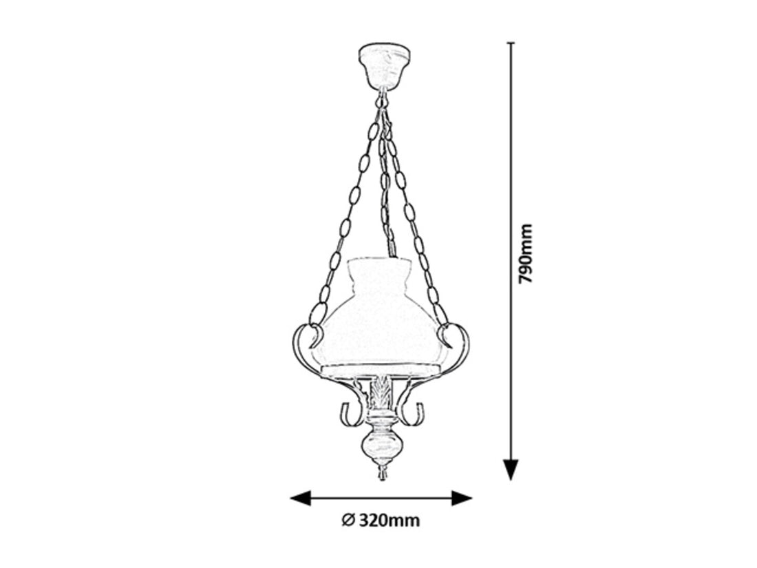 Rabalux - Lustra cu lant 1xE27/60W/230V