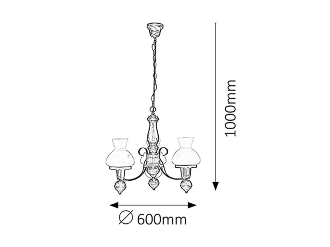 Rabalux - Lustra cu lant 3xE27/60W/230V