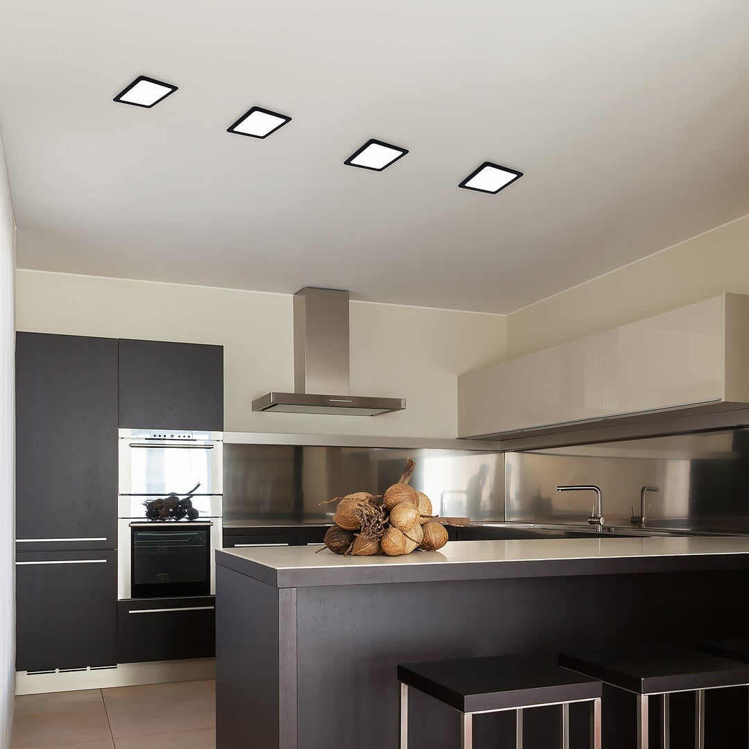 Corp de iluminat LED încastrat LED/6W/230V 12x12 cm negru