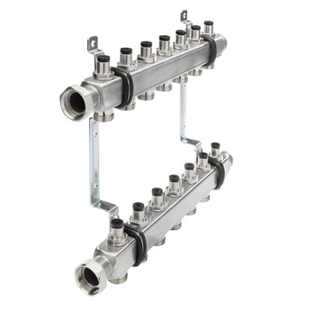 Distribuitor echipat Tece, inox, filet interior, 9 cai, 1" grossmann