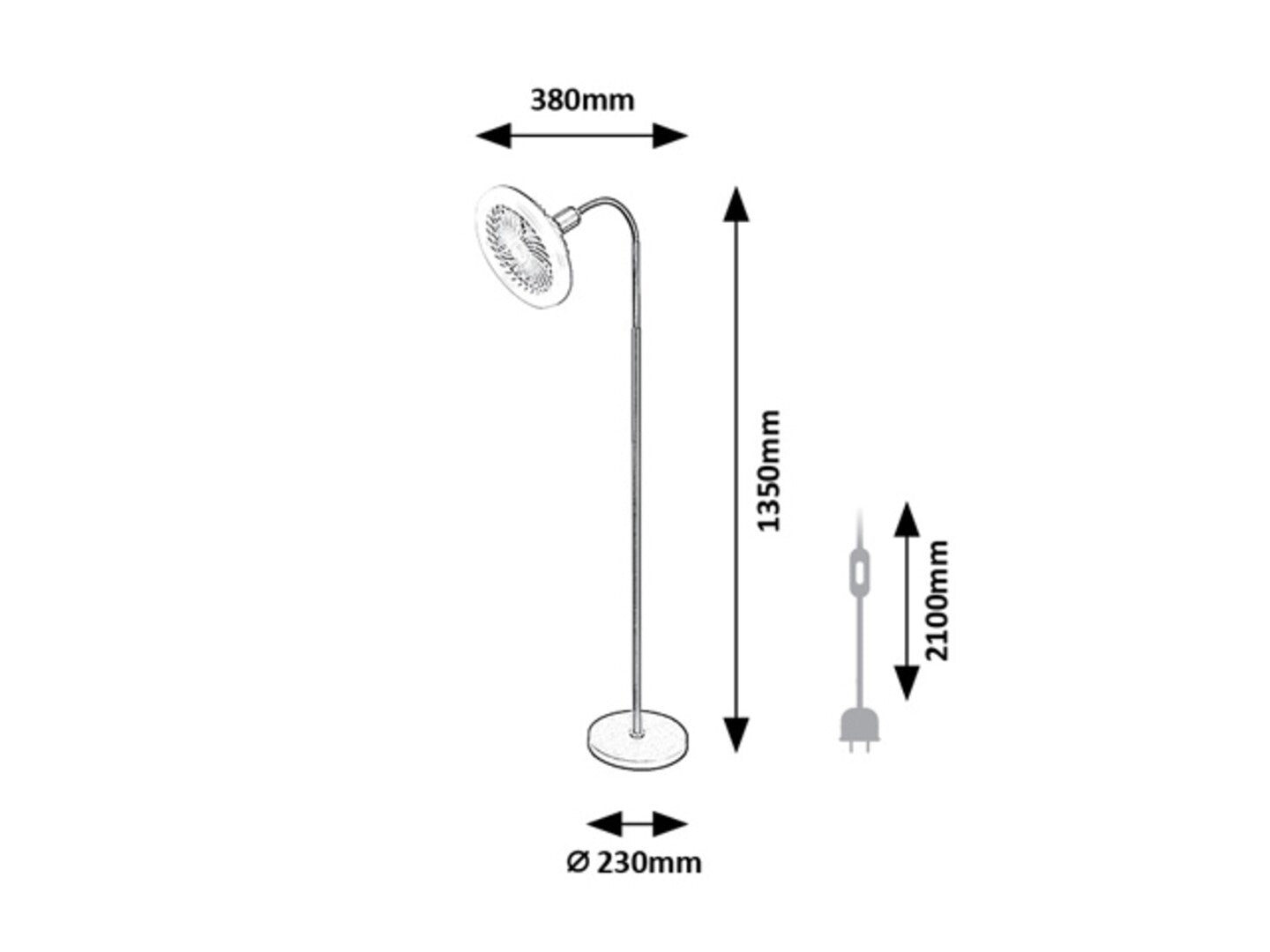 Rabalux lampadar Venturo E27 1x MAX 20, negru