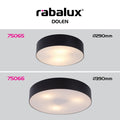 plafoniera Dolen E27 2x MAX 9, negru